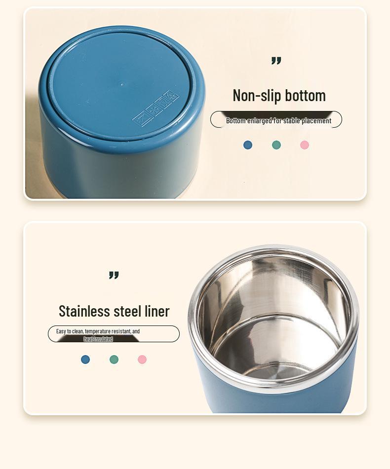 Stainless Steel Insulated Soup Cup - Portable & Sealed for Students & Office Workers