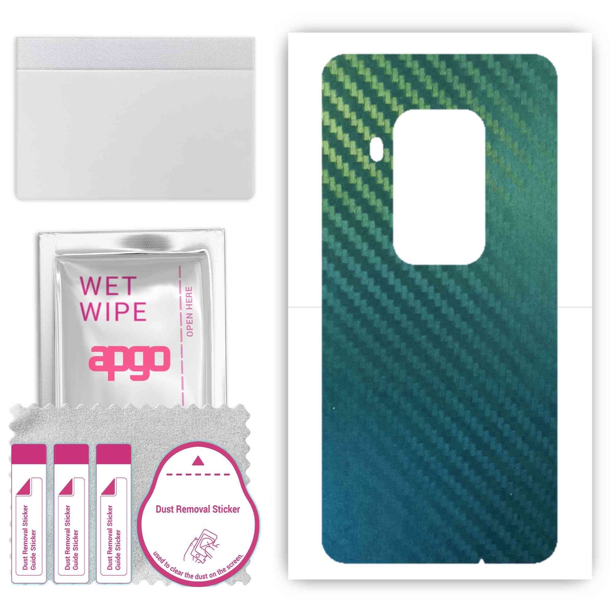 

apgo Protective Skin Sticker for the back compatible with Motorola One Zoom, Wrap Film, Foil, Vinyl - Pattern Carbon Chameleon CAKA1