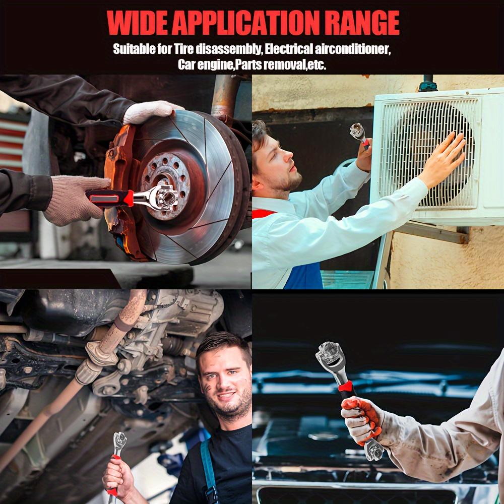 Ein Satz Multifunktionsschlüssel aus Edelstahl, 52-in-1-Steckschlüssel, funktioniert mit Spline-Schrauben, 360-Grad-Drehschlüssel