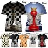 Chess Graphic T Shirts For Men 3d Printing Short Sleeve Chess Board Pattern Tee Top Crew Neck Oversized Men Tshirt Streetwear
