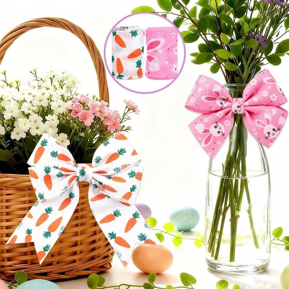 Vibrant Colors Easter Printed Ribbons Cartoon Gift Packaging Ribbon  Easter Baskets