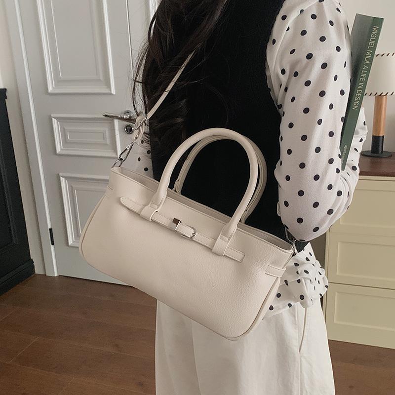 Minimalist Structured Tote Bag with Top Handle and Detachable Strap Elegant Women's Handbag for Office and Daily Use
