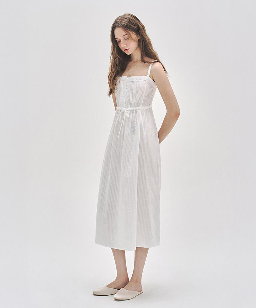Lettedeupollin 023A Pure Sand Sleeveless Dress