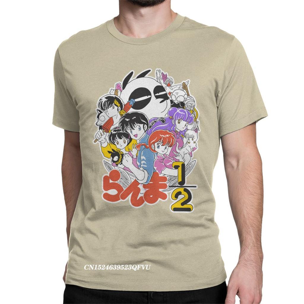 Awesome Ranma 1/2 Anime Changing Warrior T-Shirts Men Round Collar Pure Cotton Tshirt Harajuku Tees Adult Tops