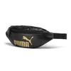 Puma Core Adjustable Woven Belt With Foil Logo Polyester Chest Bag Women Bags Black Gold 076115-01