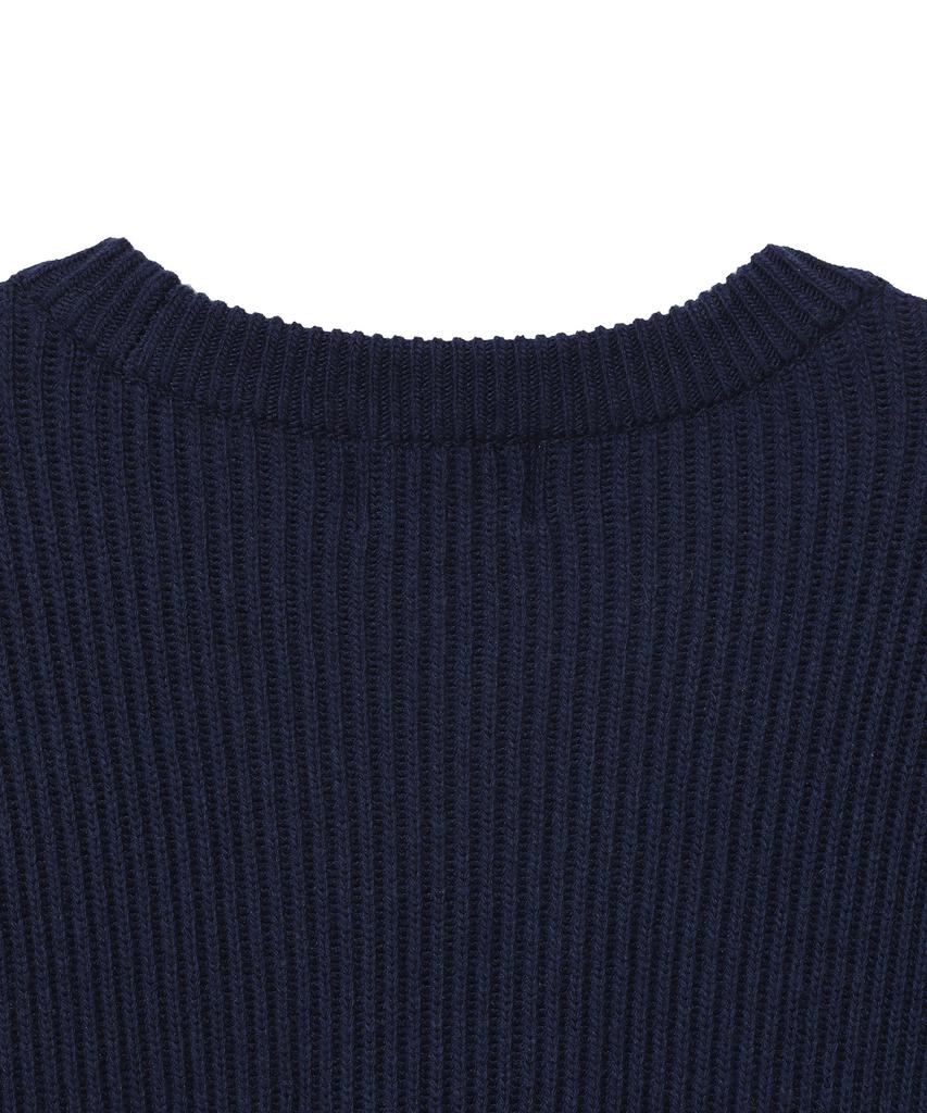 BEENTRILL Jacquard Logo Two-Tone Knit (Navy)