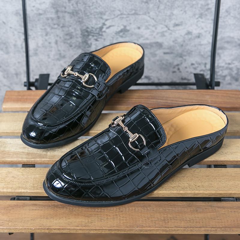 

Мужская мода INS, полутапочки без шнуровки в британском стиле, повседневная обувь, лоферы для вождения, свадебная обувь, мокасины 38 чёрный