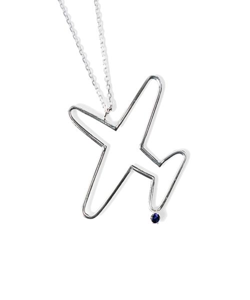 Bonbeau Airplane Silver Necklace 925 Silver Airplane Pendant Silver Necklace