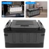 Collapsible Car Storage Box Setting Chair 2 In 1 Foldable Trunk Container Matt Black for Home Travel Fishing Camping