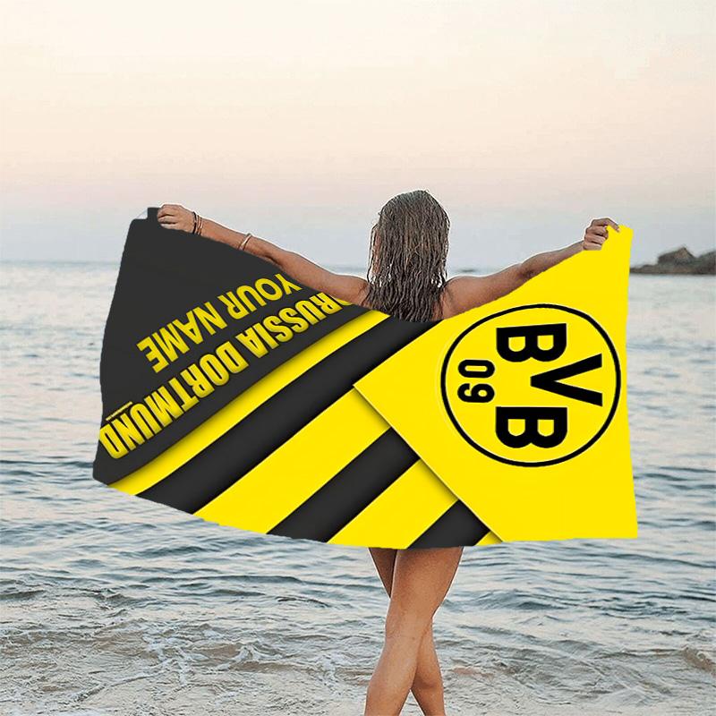 1pc Football28 Beach Towel with Custom Name, Beach/Swimming/Bath/Picnic/Camping Towel, Suitable for Seaside Beaches