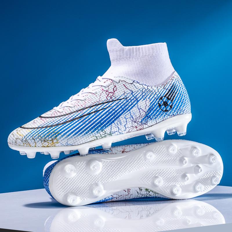 Football shoes, men's high-top AG long nails TF broken nails, sports competition training shoes, artificial grass, football shoes, men's socks