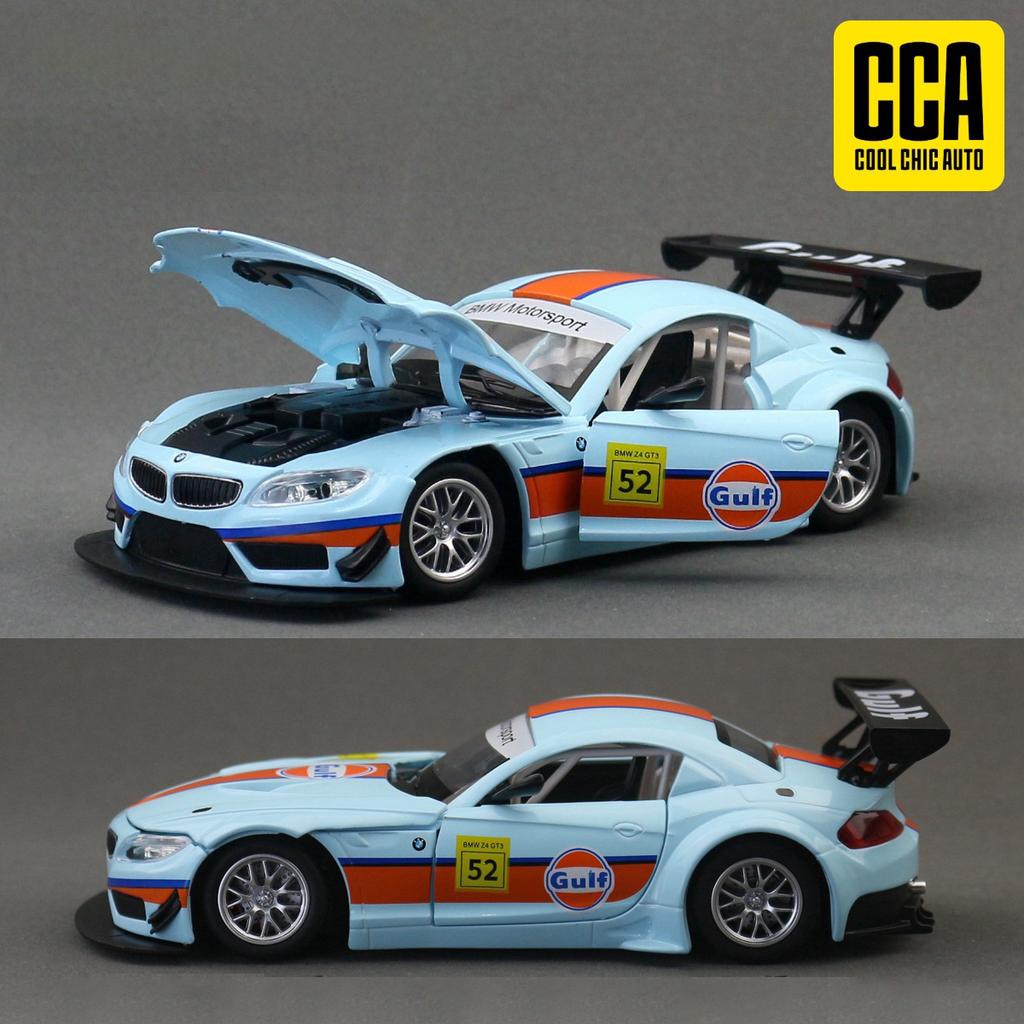 NEW 1:24 BMW Z4 GT3 GULF BMW M6 BMW M4 CSL Alloy Car Diecasts & Toy Vehicles Car Model Sound and Light Car Toys For Kids Gifts