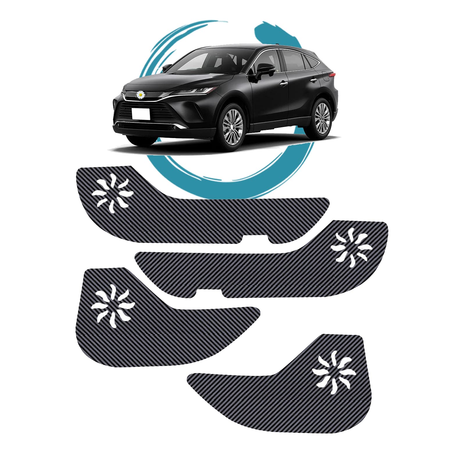 

Ruiya Improved Door Kick Door Trim Carbon Sheet Protection Set of for the New Toyota Harrier 80 Series and 85 Protects from and deterioration with