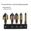 5-Piece Red Hex Shank 82° Five-Edge Chamfering and Countersink Drill Set