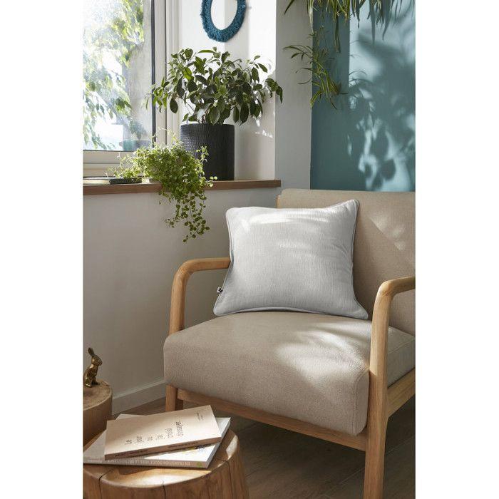 Coussin déhoussable avec passepoil "Gaïa" 45 x 45 cm "Gaze de Coton" l'Effet Papillon