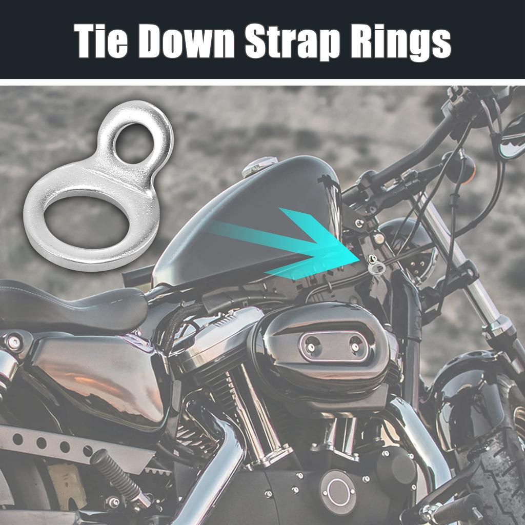 Motoforti Tie Down Strap Rings Anchor Hook Strap Rings Stainless Steel for Garage Motorcycle ATV Truck 10pcs Silver Tone