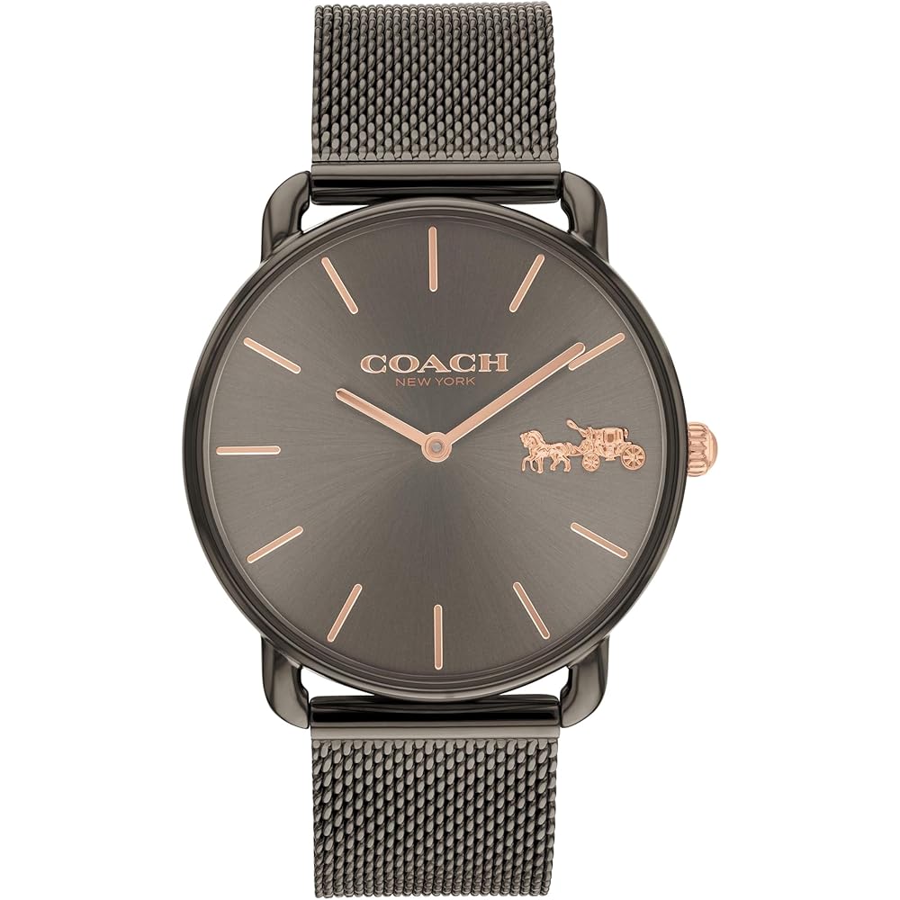 Coach Elliott Women s Watch 36mm Gray IP/Rose Gold Gray Sunray Dial Mesh Strap