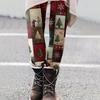Women's Christmas Print Slim Fit Elastic Yoga Casual Pants