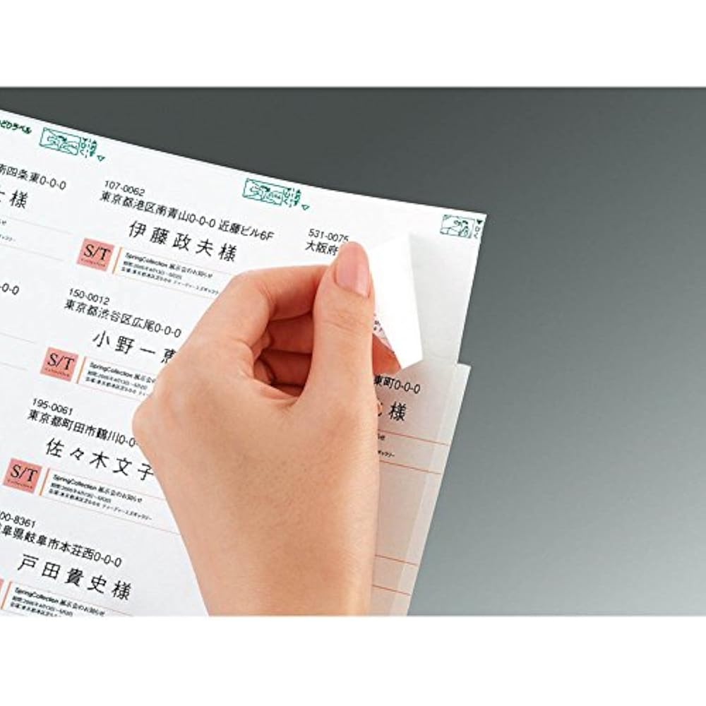 Kokuyo KPC-E124-100N Printer Dual Use Label Stickers, 24 Sides, 100 Sheets