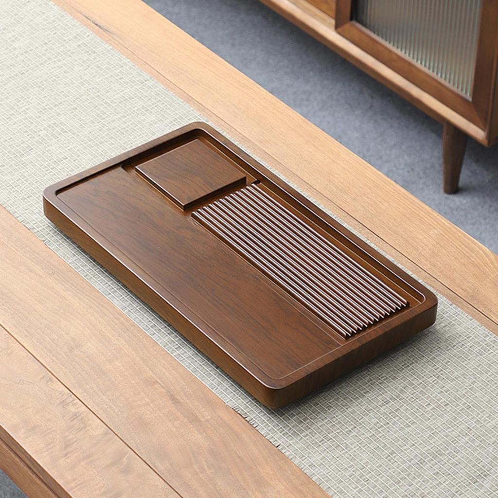 Bamboo Tea Tray Simple Sturdy Kungfu Table for Household Room Office 50x28x3.5cm