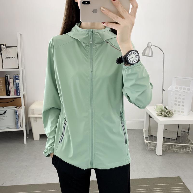 Women's Summer UV-Blocking Ice Silk Jacket - Breathable Plus Size Sun Protection for Running