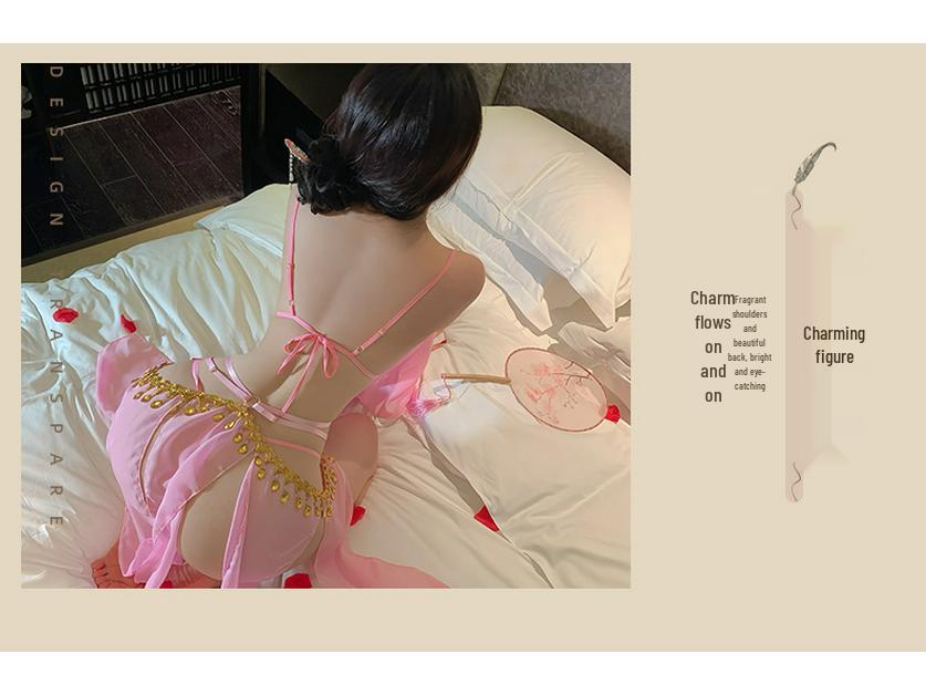 Reines Verlangen Retro Durchsichtiges Dessous-Set: Verführerische Versuchung Nachthemd Morgenmantel