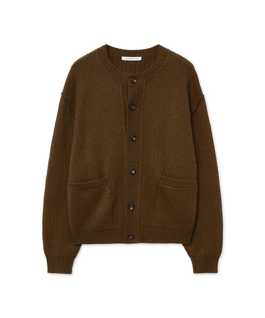 Intempomood Cottage Round Neck Cardigan_Brown