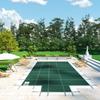 Pool Safety Cover Fits 18x36ft Rectangle Inground Pools, Safety Pool Cover with 4x10ft Center End Step, Mesh Solid Pool Cover with Drainage Holes for