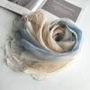 100% Linen Gradient Color SpringSummer Women'S Scarf