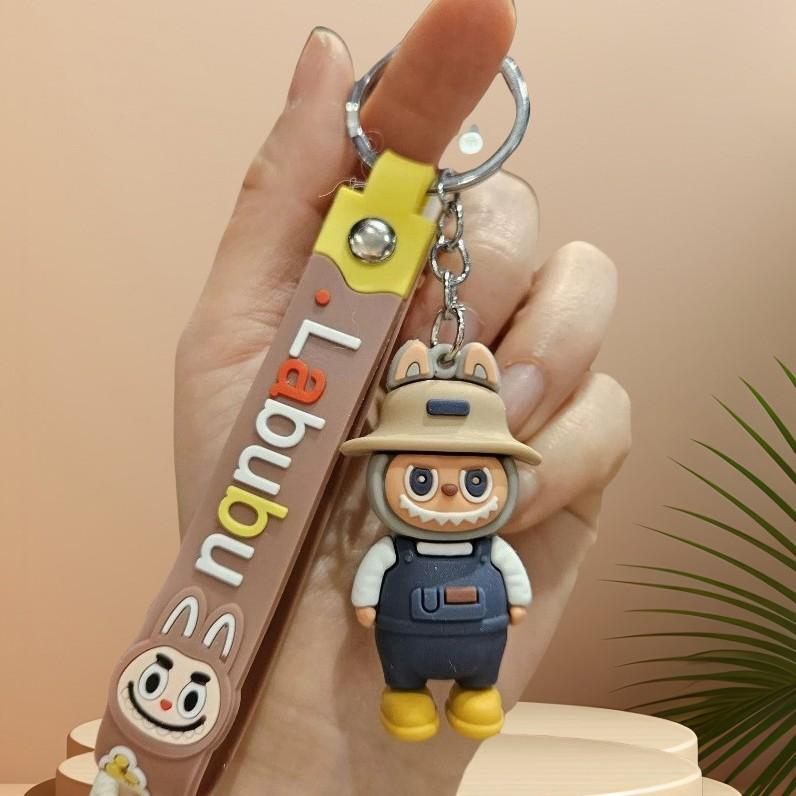 Cute Cartoon Sheep Plush Keychain Creative Overalls Doll Pendant Blind Box Style Key Chain Ornament