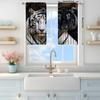 2pcs White Tiger Black Tiger Style Printed Curtain for Home Decor - Rod Pocket Window Treatment for Bedroom, Office and Kitchen