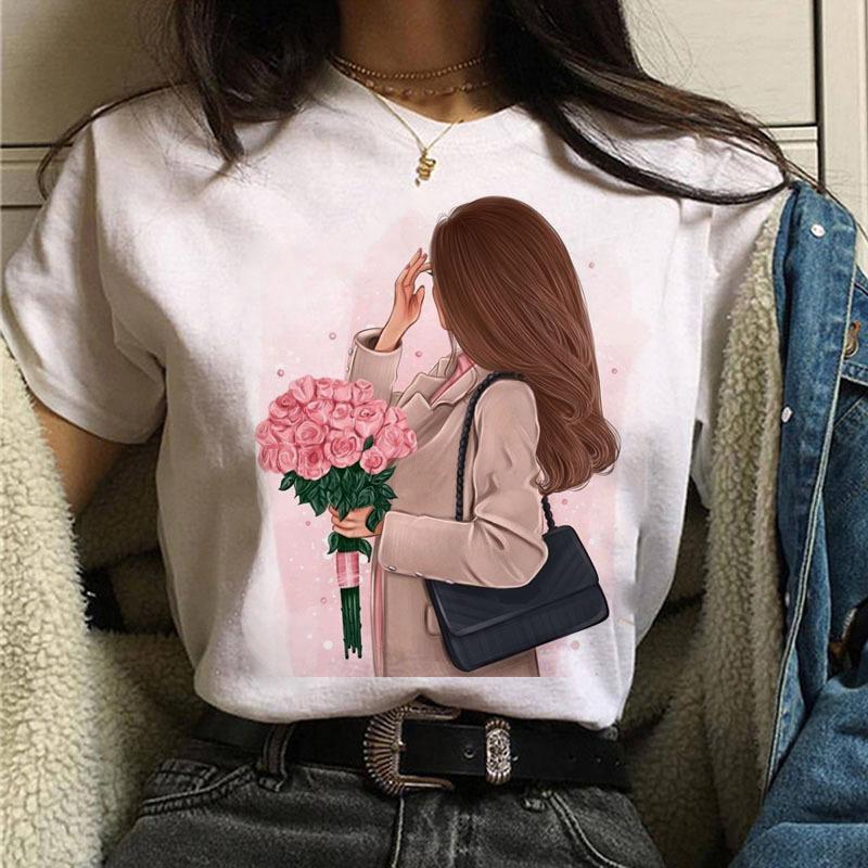 Summer Fashion City Girls Simple T-shirt Trend Women's Fashion White Short-sleeved Women's T-shirt Harajuku