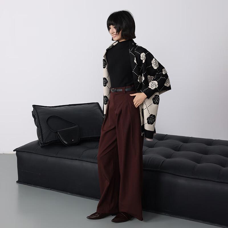 Retro Camellia Style Imitation Cashmere Scarf Shawl