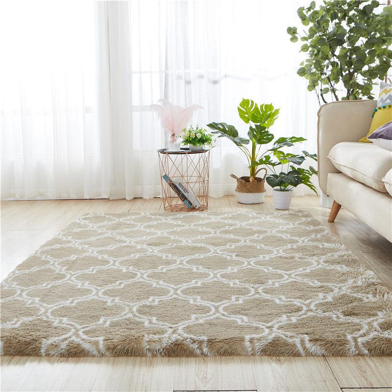 Solid Color Silk Wool Carpet Variegated Tie-Dye Gradual Change Floor Mat Room Coffee Table Mat Internet Celebrity Hair Covered Balcony Bay Window Mat