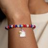Artificial Crystal Bracelet Elastic Bracelet Independence Day Handmade Bracelet Stackable Bracelets for Adding Charm