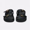 Fashion 2024 Print Flatfrom Slippers Sandals  Round Toe Metal Buckle Shoes for Women Summer Woman's Outdoor Casual Flat Slipper