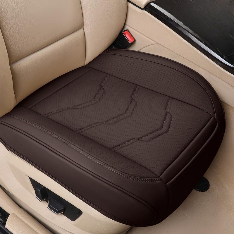 

FOR Premium Leather Car Seat Covers 1-Piece Set Universal Fit Perforated Breathable Non-Slip Design All Seasons Year-Round Use кофейный