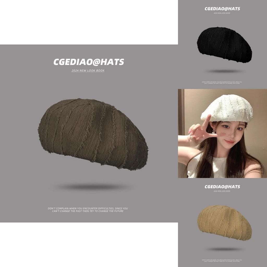 Elegant 2024 Summer Beret For Women Lightweight Breathable Eight-panel Cap In Solid Colors