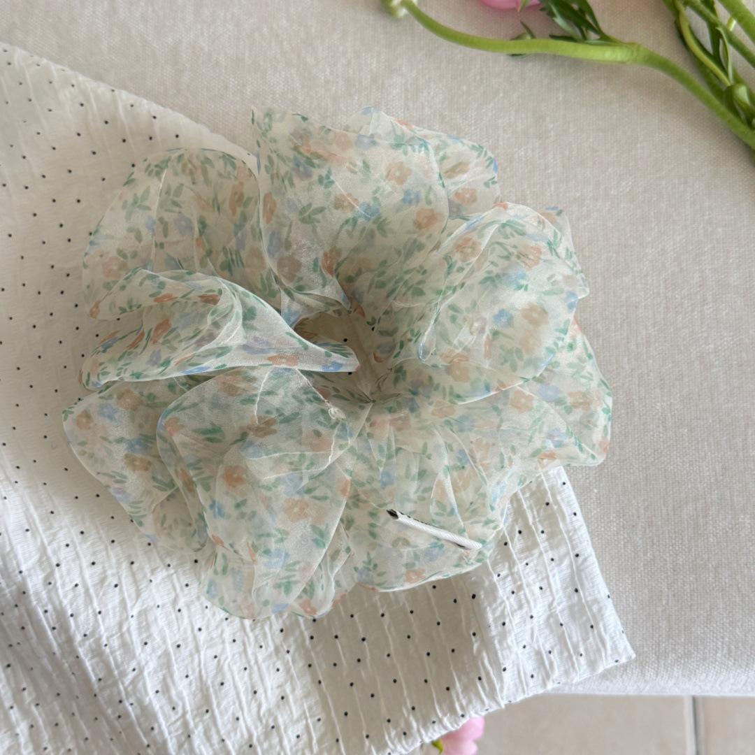 

Spring Floral Gauze Scrunchies - Large Fairy Hair Ties for Women