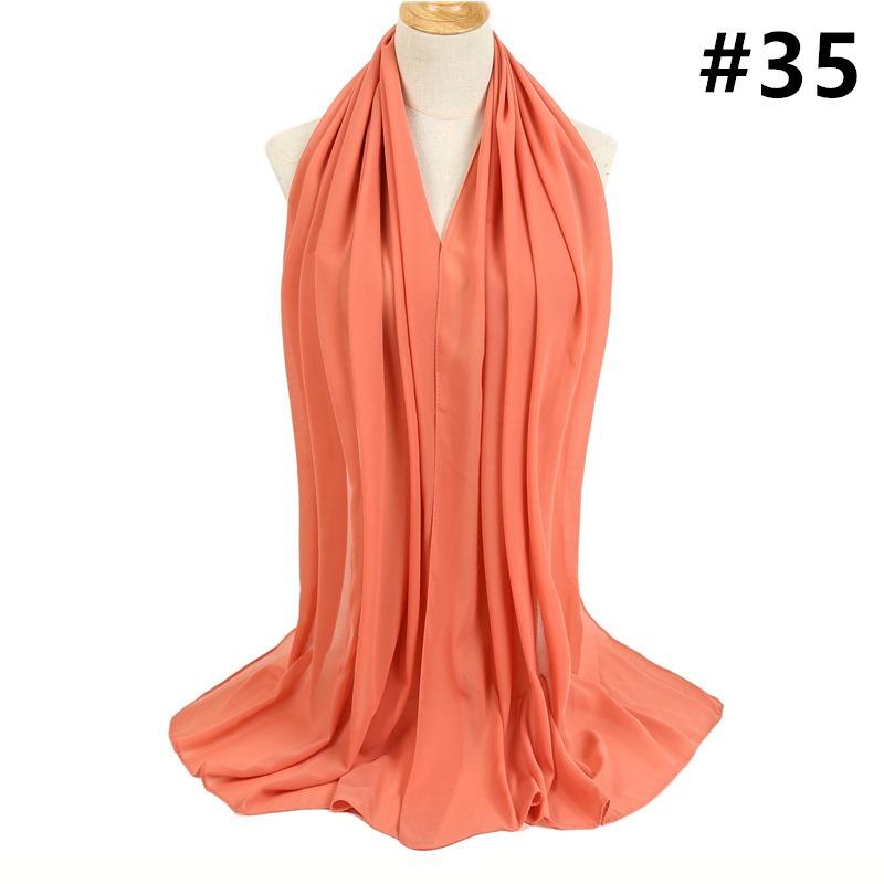 Chiffon Headscarf Monochrome Versatile Bubble Pearl Chiffon Yarn Headscarf Women's Solid Color Shawl Hot Sale