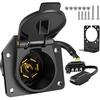 4 Pin To 7 Pin Trailer Adapter, 7 Way Round To 4 Way Flat Trailer Light Plug Ada