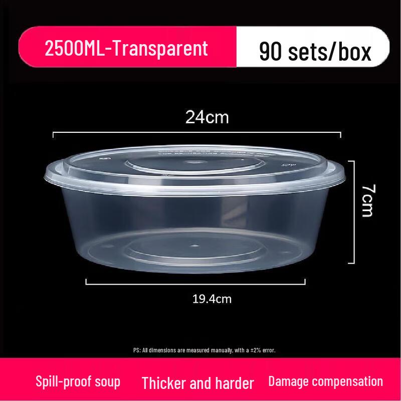 ZLIII Round Transparent Disposable Meal Boxes
