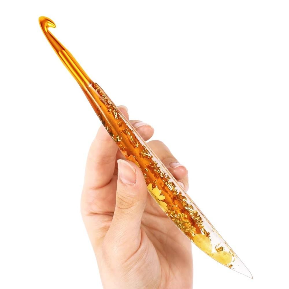 Useful Floral Resin Grips Crochet Hook 2.0-6.0mm Non-Slip Weave Needle Yarn Knitting Knitting Tools Knitting Needle Beginners