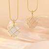 Opal White and Pink Crystal Necklace for Woman Girls Rose Quartz Necklace Jewelry Accessories Gift