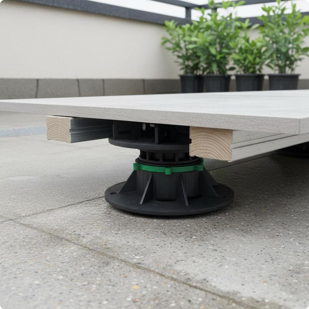 Verstellbarer Terrassenstützfuß Einfach zu nivellieren Erhöhter Boden für Balkon 2535mm