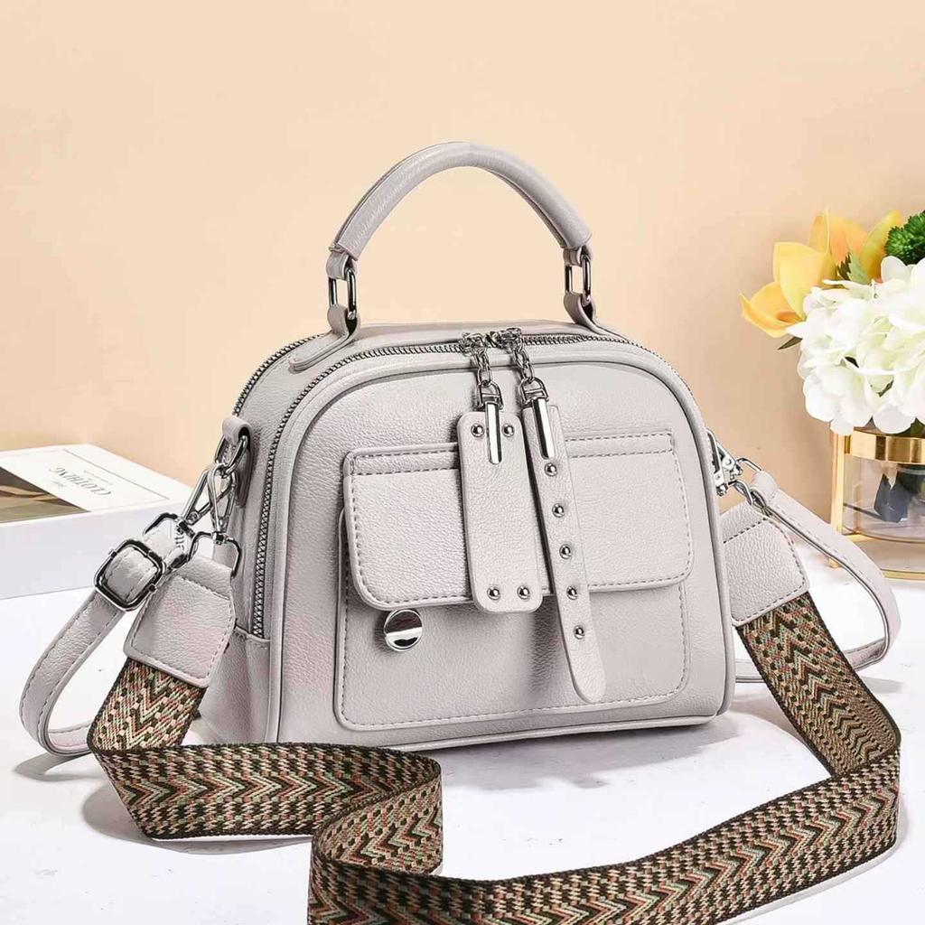 Nová korejská móda Stovky Multi Klip Crossbody Taška - Dámská taška přes rameno Minimalistická textura Dojíždění Velká kapacita Kabelka