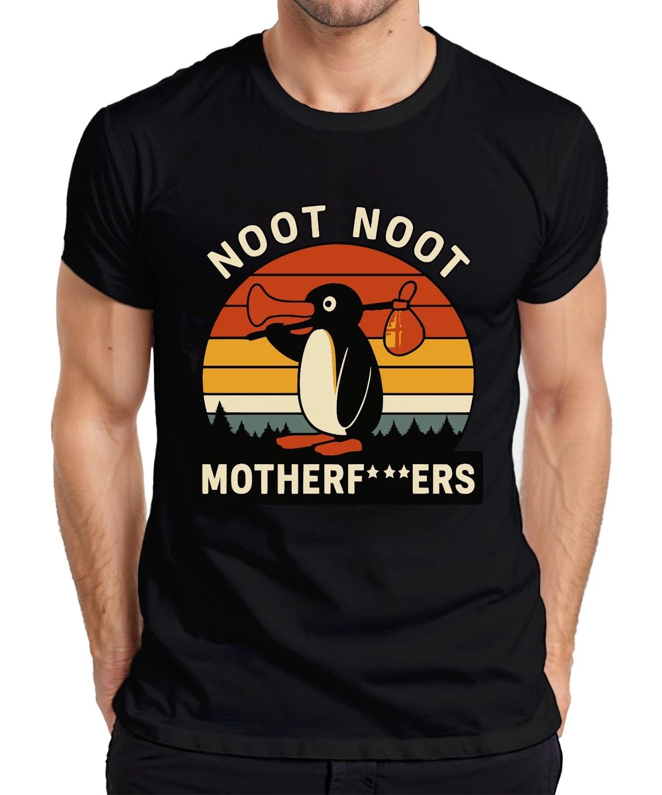 Noot Noot Motherf***ers Retro Penguin Sunset Vintage Mens T-Shirt- M