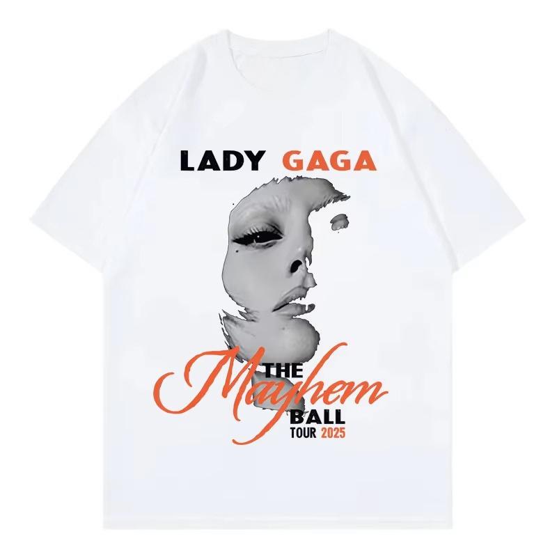 

Lady Gaga The Mayhem Ball Tour Merch T Shirt High Street Fashion Trend Tshirt Men Women Casual Shortsleeved top y2k S