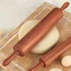 Wooden Rolling Pin with Handles, Classic Dough Roller for Baking, 40x4.5cm