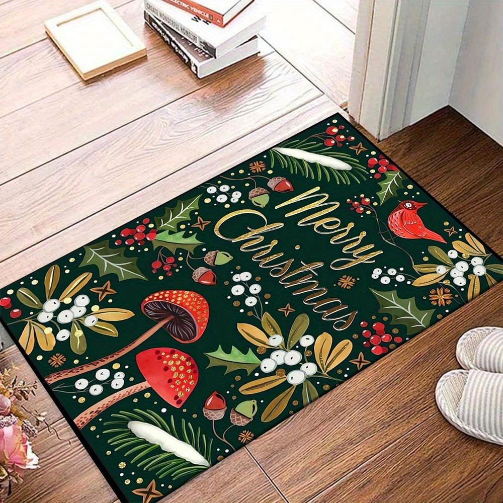 

1pc Merry Chrismas Area Rug, Slip-Resistant, Easy-Clean, Stain-Resistant, Perfect for Cozy Living Rooms, Bedrooms, Kitchens, Offices, and Ho 60cm by 90cm
